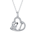 Collar de Corazón con Perrito y Circonitas