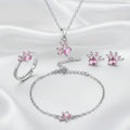 Set de Joyas "Huella de Cuarzo Rosa" con Baño de Oro Rosa