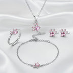 Set de Joyas "Huella de Cuarzo Rosa" con Baño de Oro Rosa
