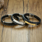 Brazalete de Cuero y Acero  Personalizado