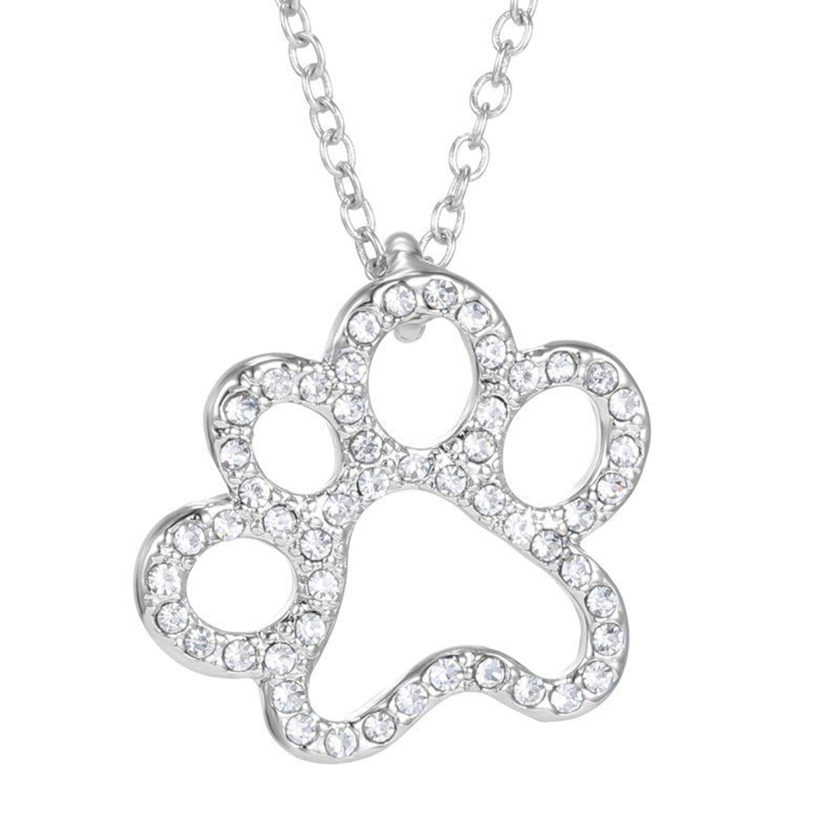 Collar con Colgante de Corazón y Huella de Perro