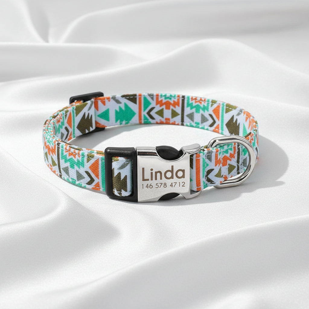 Collar de Nylon "Identidad Segura" Personalizado