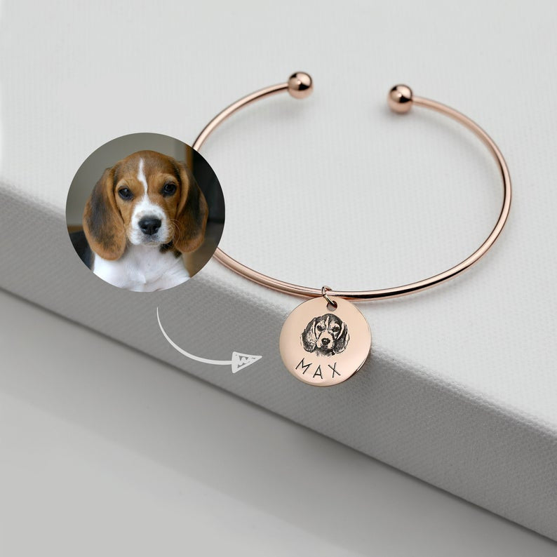 Pulsera Personalizable con Foto de Mascota en Acero