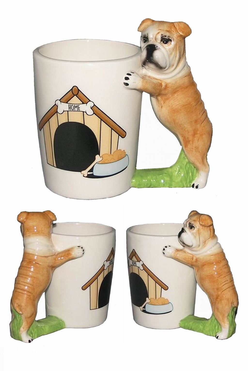 Taza Cerámica 3D con Figura de Bulldog y Carlino
