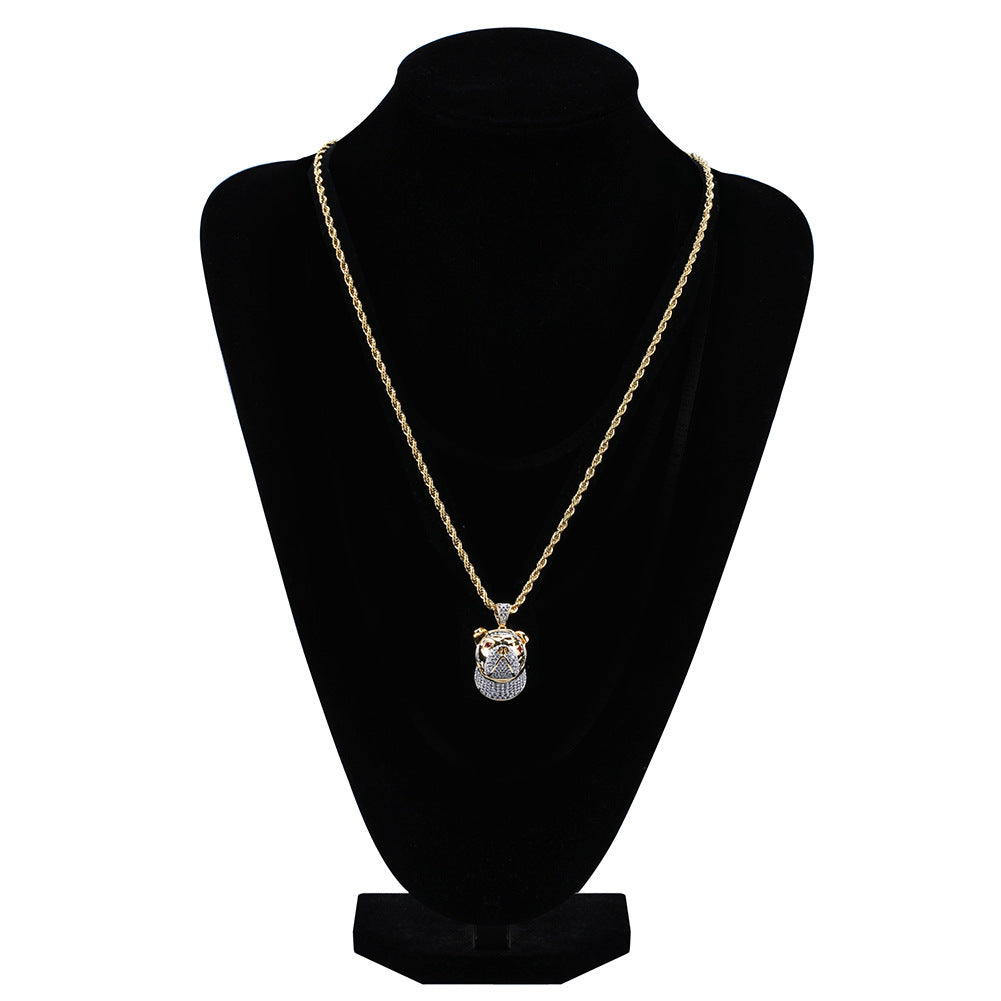 Collar con Colgante Perro Brillante