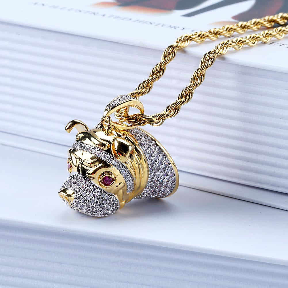 Collar con Colgante Perro Brillante