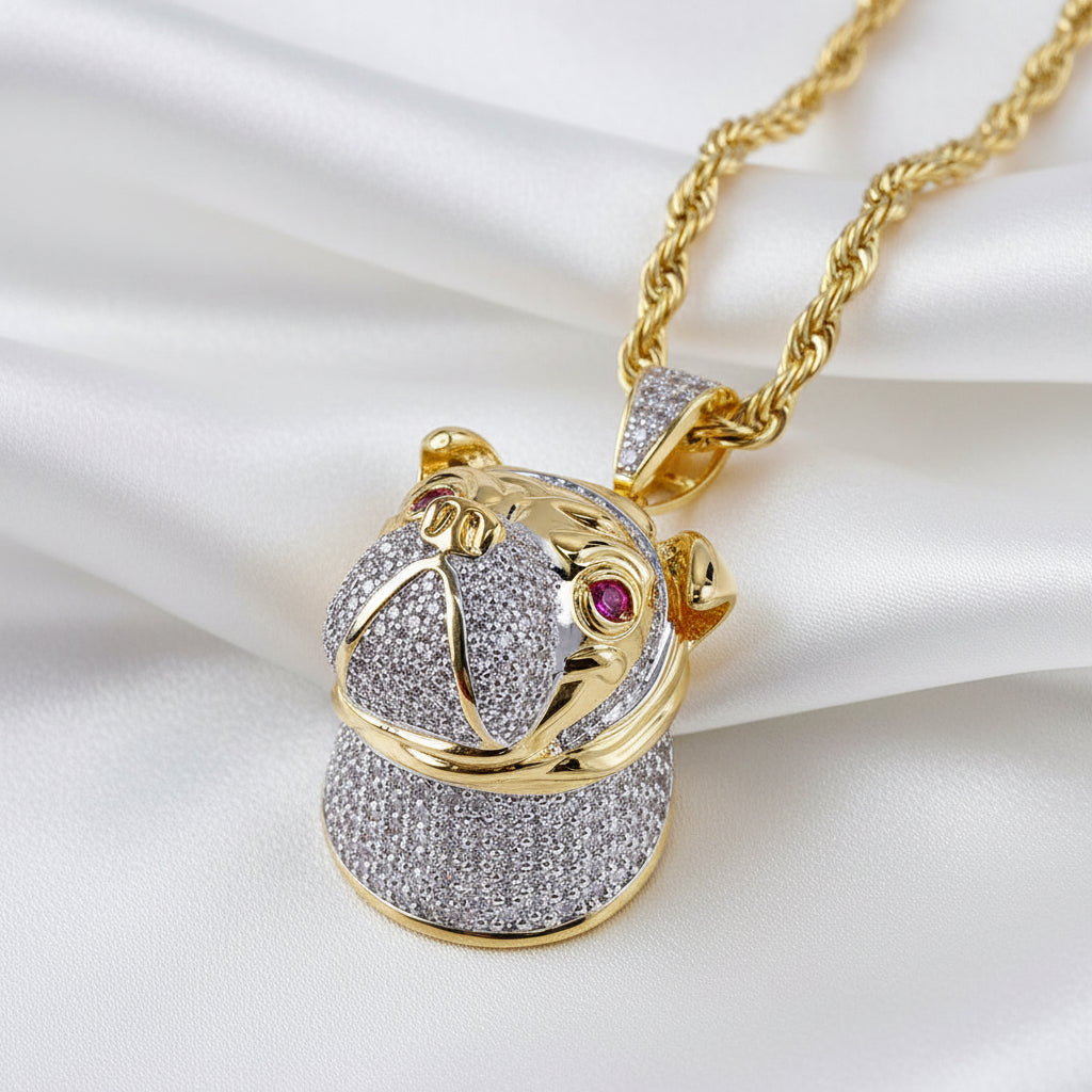 Collar con Colgante Perro Brillante