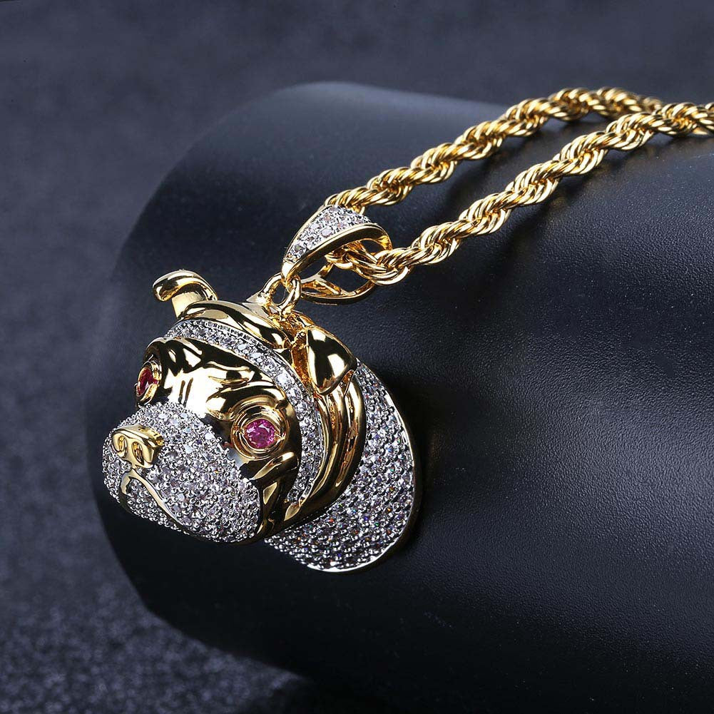 Collar con Colgante Perro Brillante
