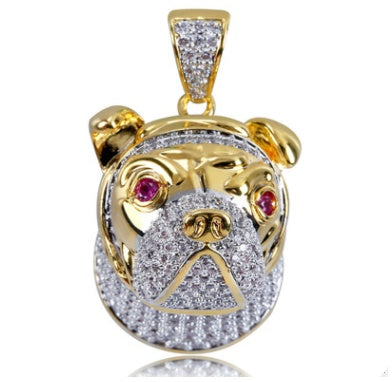 Collar con Colgante Perro Brillante