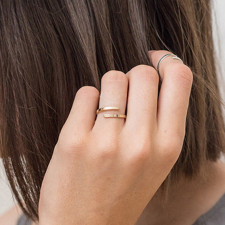 Anillo de Doble Nombre Personalizable en Plata de ley