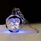 Llavero de Cristal K9 Personalizado con Grabado Interno y Luz LED