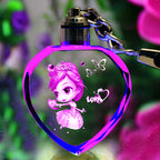 Llavero de Cristal K9 Personalizado con Grabado Interno y Luz LED