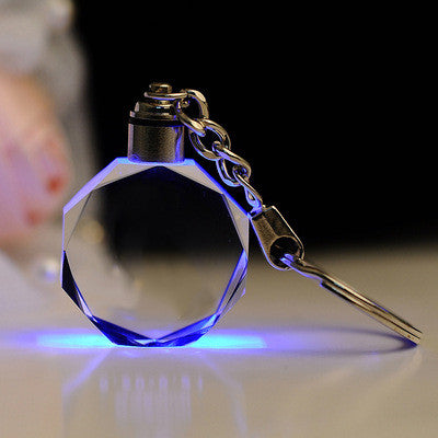 Llavero de Cristal K9 Personalizado con Grabado Interno y Luz LED