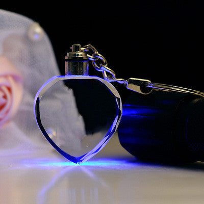Llavero de Cristal K9 Personalizado con Grabado Interno y Luz LED