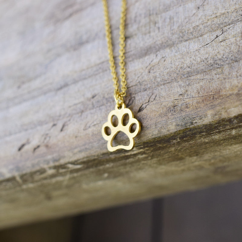 Collar de Clavícula con Huella de Mascota en Acero de Titanio