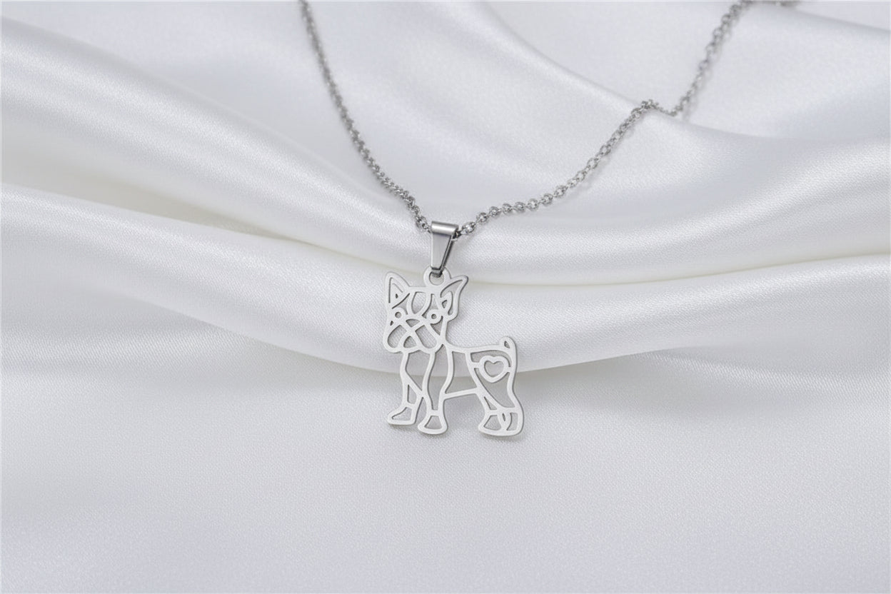 Collar de Silueta Canina en Acero Inoxidable