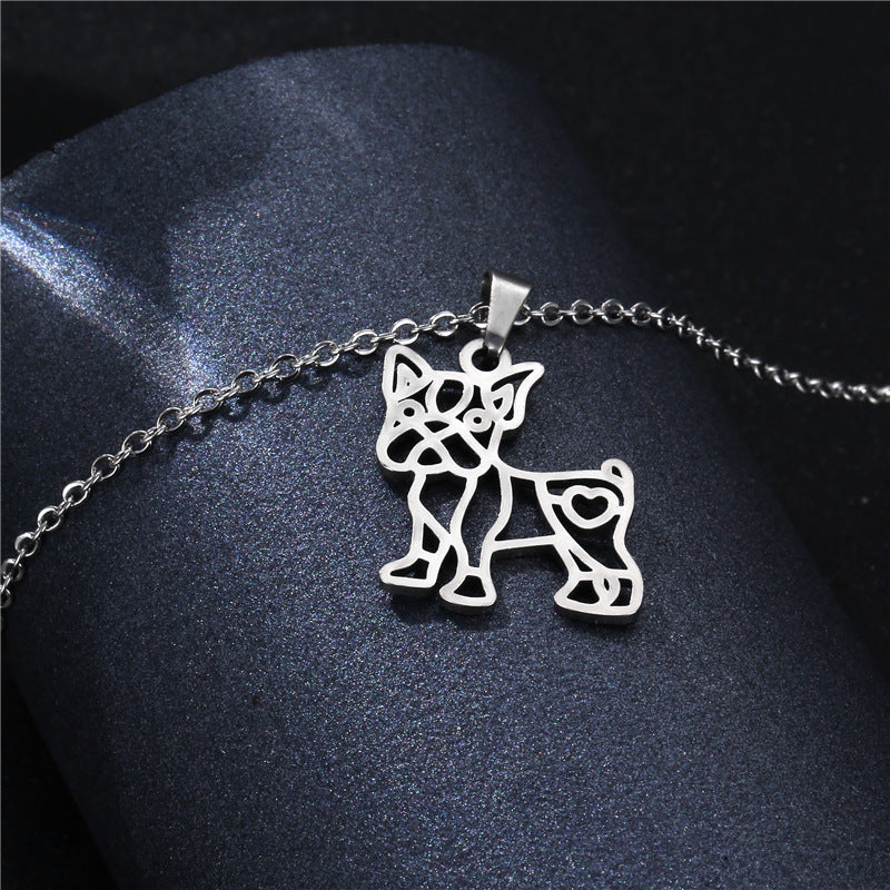 Collar de Silueta Canina en Acero Inoxidable