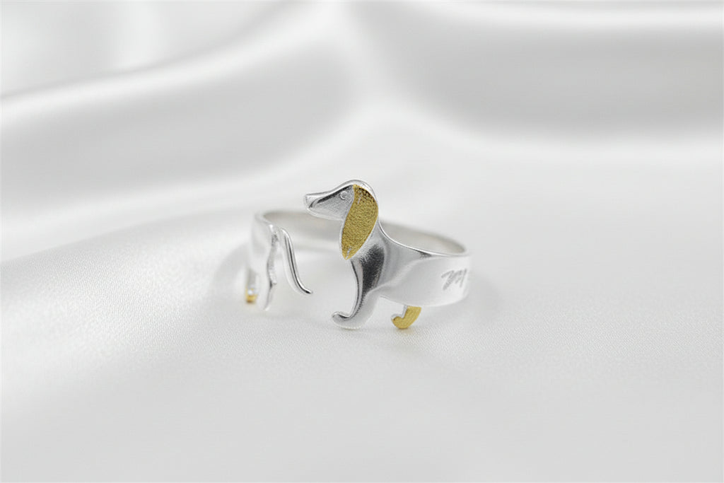 Anillo "Teckel Eterno" en Plata de Ley S925