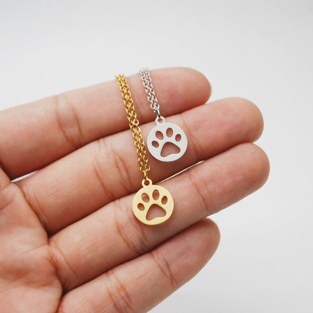 Collar de Silueta de Huella en Acero Inoxidable