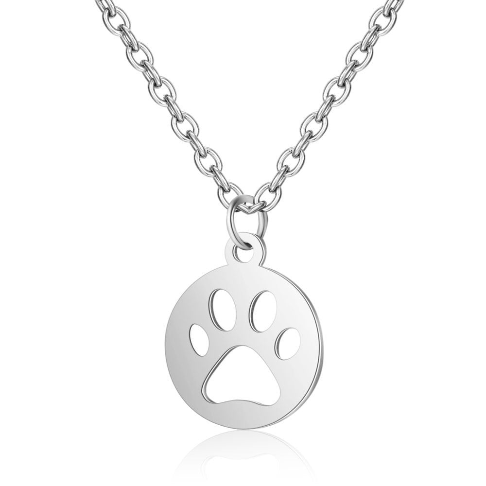 Collar de Silueta de Huella en Acero Inoxidable