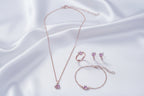 Set de Joyas "Huella de Cuarzo Rosa" con Baño de Oro Rosa