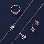 Set de Joyas "Huella de Cuarzo Rosa" con Baño de Oro Rosa