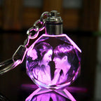 Llavero de Cristal K9 Personalizado con Grabado Interno y Luz LED