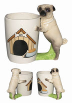 Taza Cerámica 3D con Figura de Bulldog y Carlino