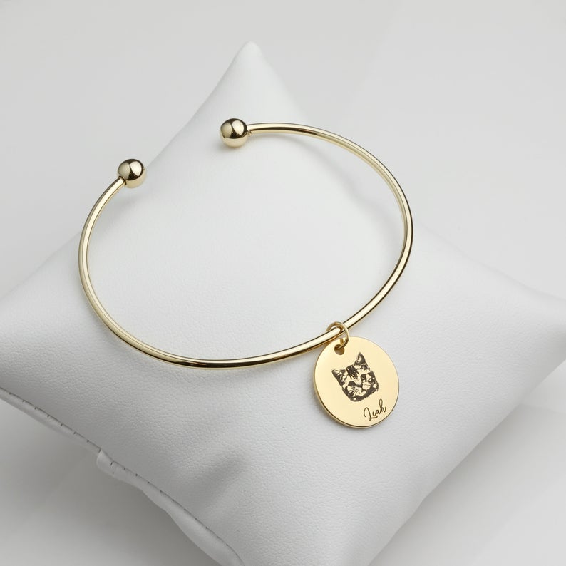 Pulsera Personalizable con Foto de Mascota en Acero