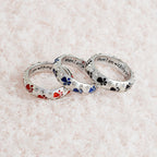 Anillo Sentimiento Canino con Huellas y Cristales