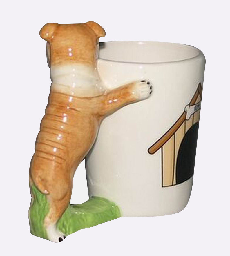Taza Cerámica 3D con Figura de Bulldog y Carlino