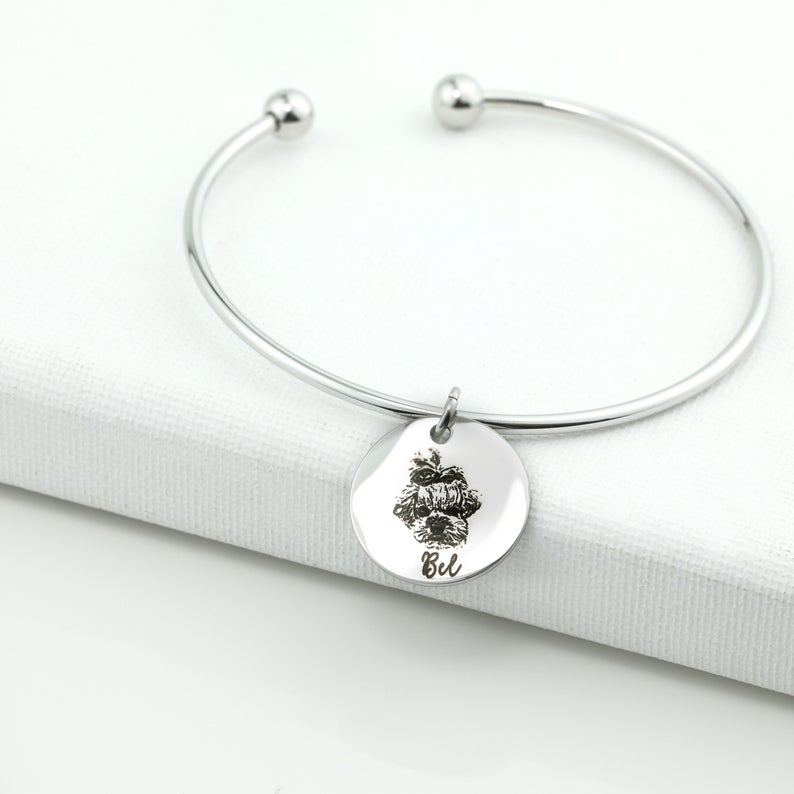 Pulsera Personalizable con Foto de Mascota en Acero