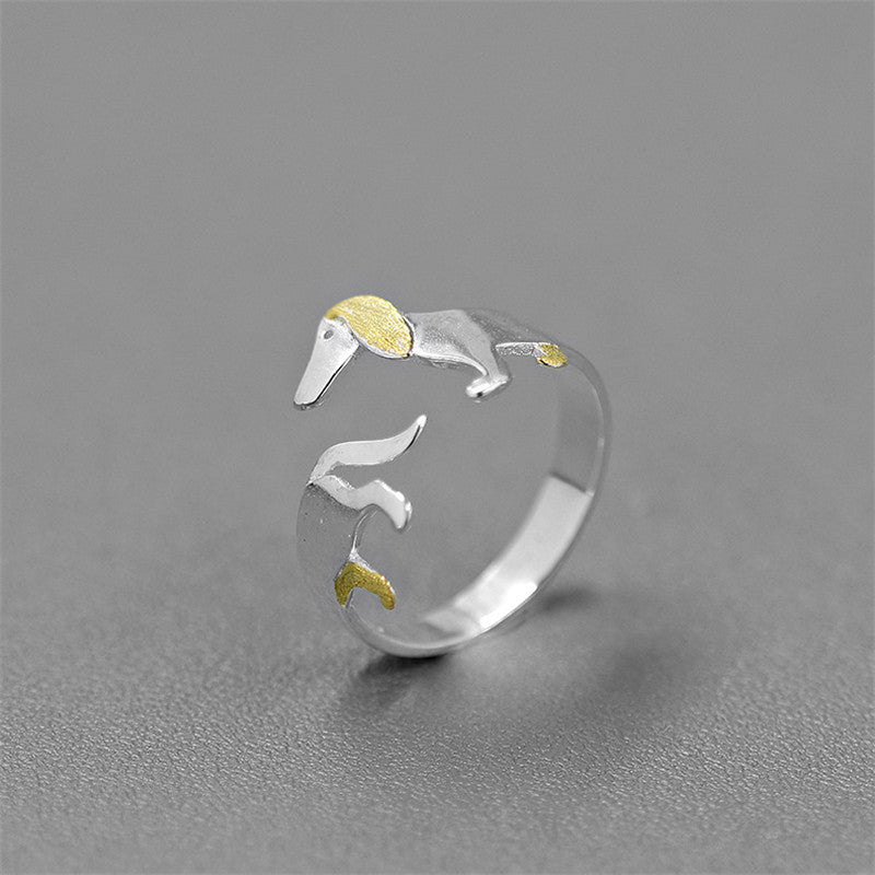 Anillo "Teckel Eterno" en Plata de Ley S925