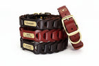 Collar de Cuero Trenzado Personalizable para Perros Medianos y Grandes