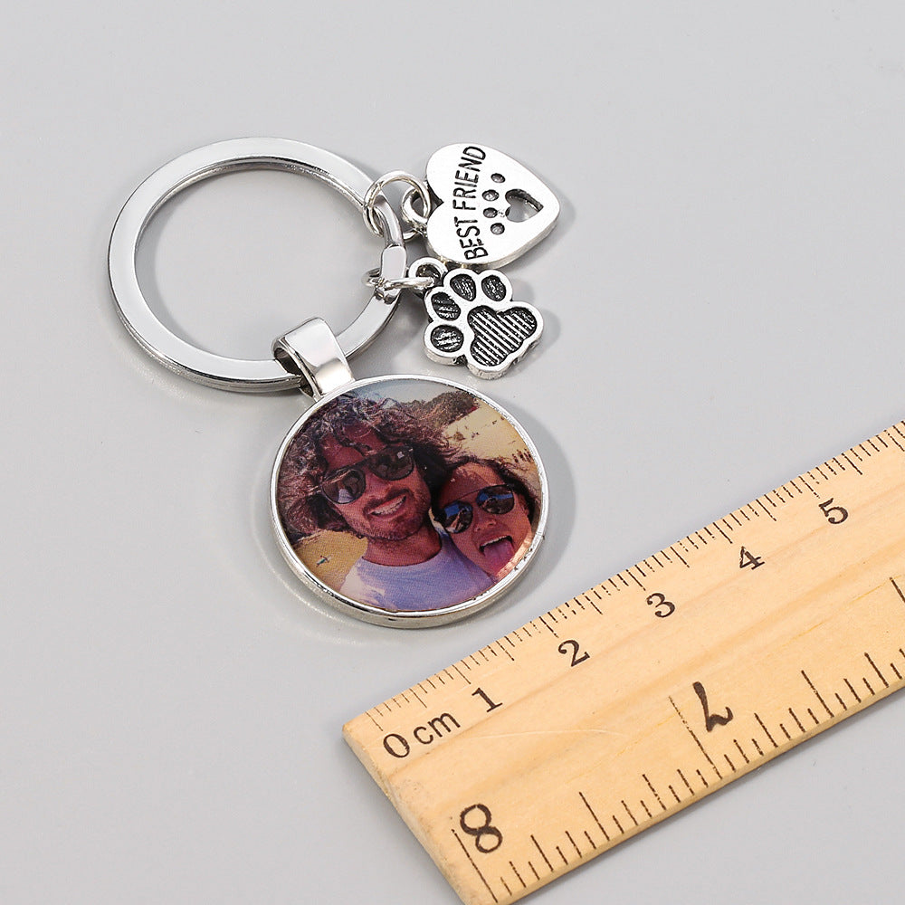 Llavero de Corazón Personalizable con Foto de tu Perro