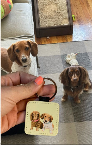 Llavero de Cuero Personalizado con Foto de tu Perro