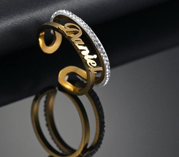 Anillo de Nombre Personalizable en Acero Inoxidable