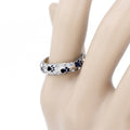 Anillo Sentimiento Canino con Huellas y Cristales