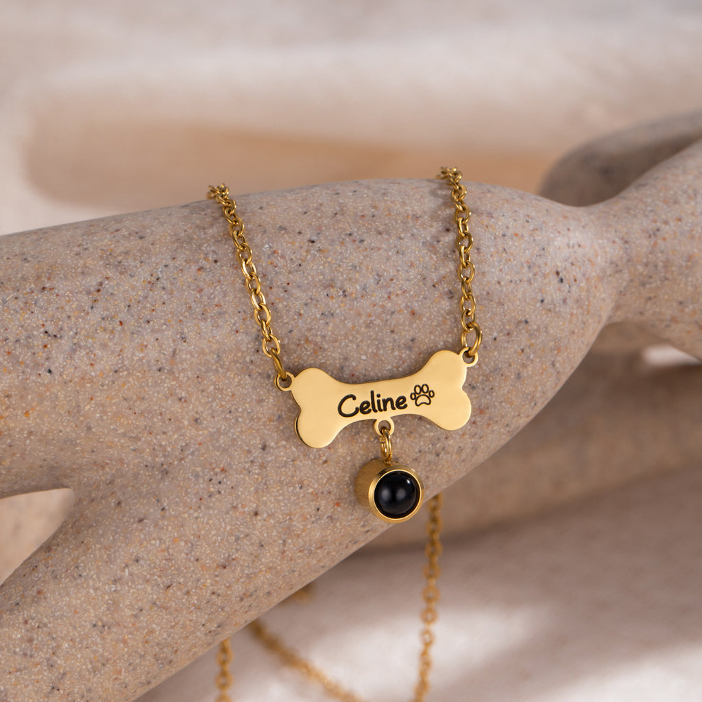 Collar  con Colgante de Hueso Personalizable