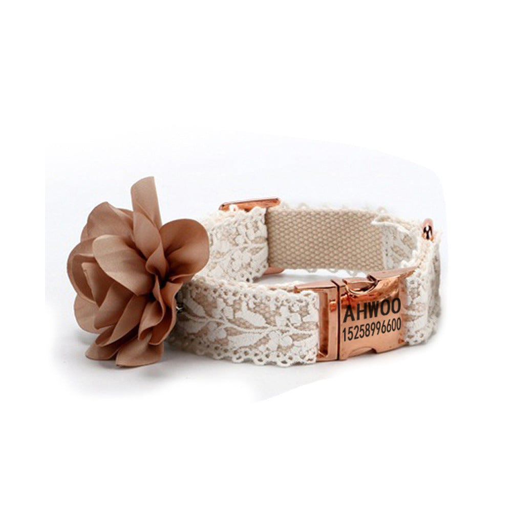 Arnés Personalizable de Encaje y Flores con Correa