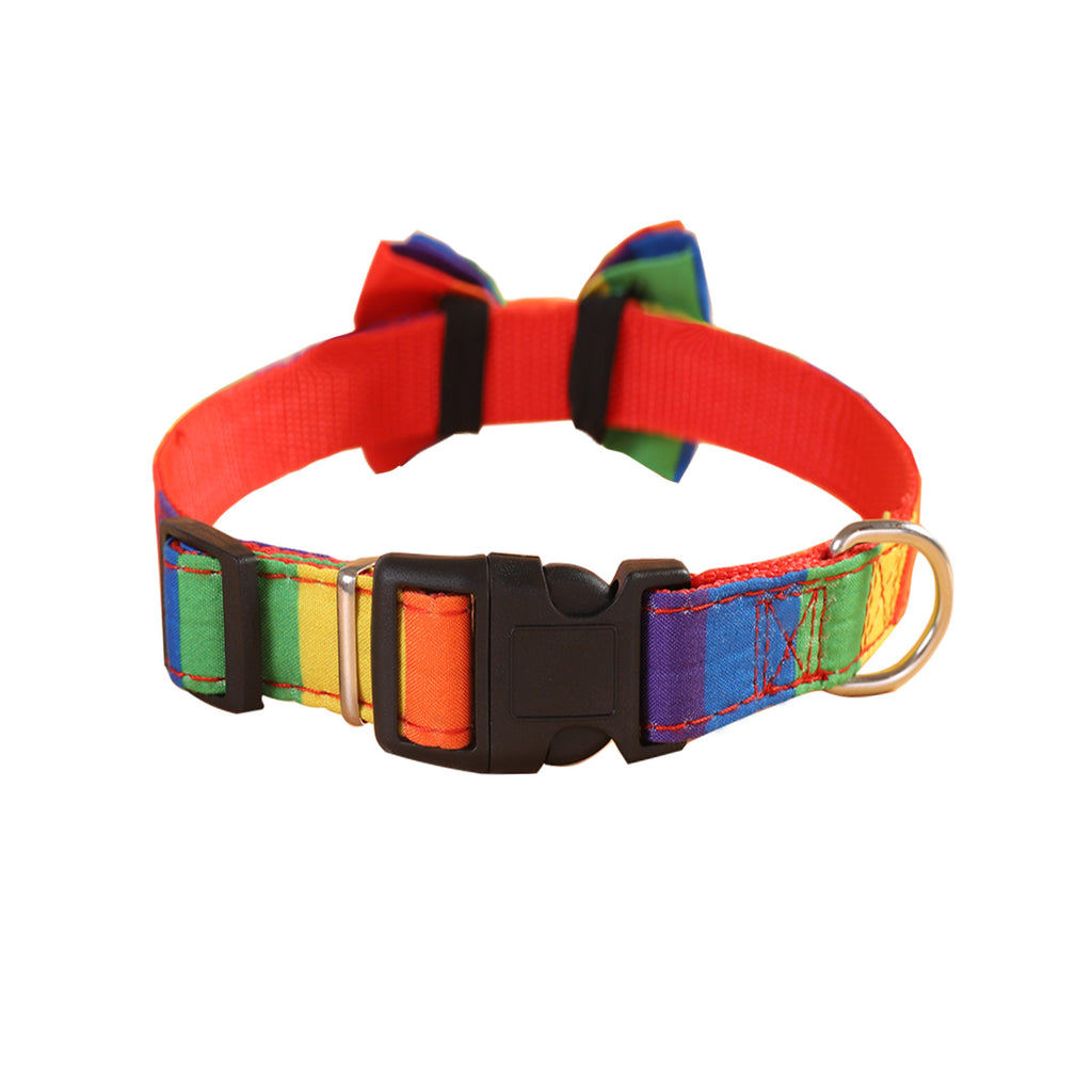 Collar con Pajarita "Arcoíris Vibrante" para Perros