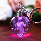 Llavero de Cristal K9 Personalizado con Grabado Interno y Luz LED