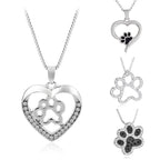 Collar con Colgante de Corazón y Huella de Perro