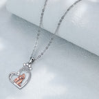 Collar Corazón "Mi Favorito" - Niña y Perro con Circonitas