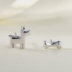 Pendientes Asimétricos "Cachorro y Hueso" - Estilo Minimalista