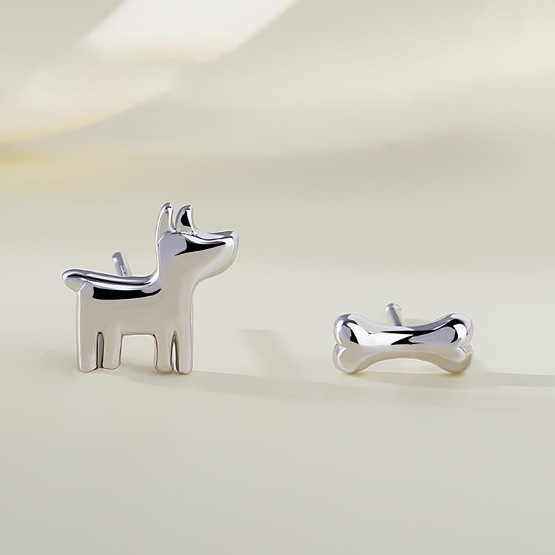 Pendientes Asimétricos "Cachorro y Hueso" - Estilo Minimalista