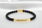 Pulsera de Tubo Curvo Personalizable con Piedras Naturales