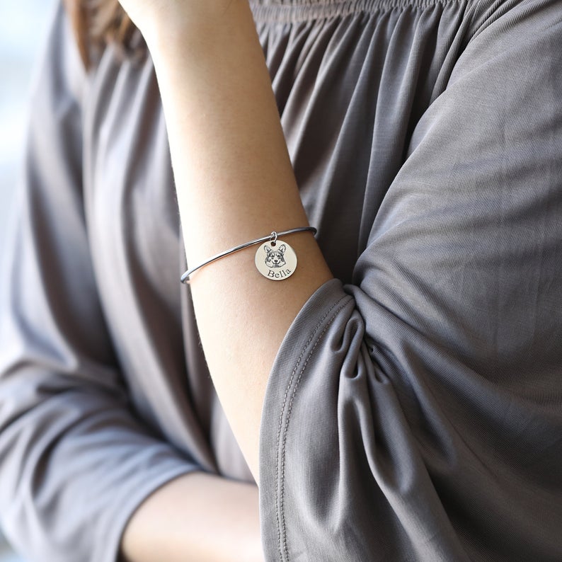 Pulsera Personalizable con Foto de Mascota en Acero