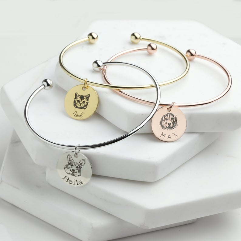 Pulsera Personalizable con Foto de Mascota en Acero