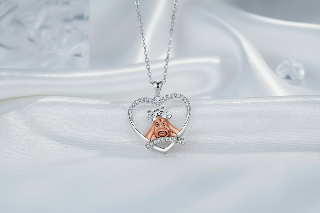 Collar de Oro Rosa "Amor Eterno" con Brillantes